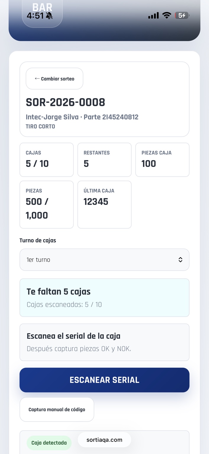 Resumen de avance por cajas